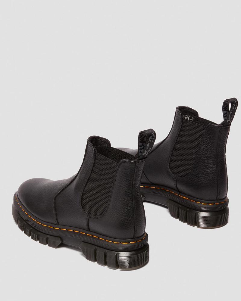 Men's Dr Martens Rikard Lunar Leather Ankle Boots Black | AU 446OKI